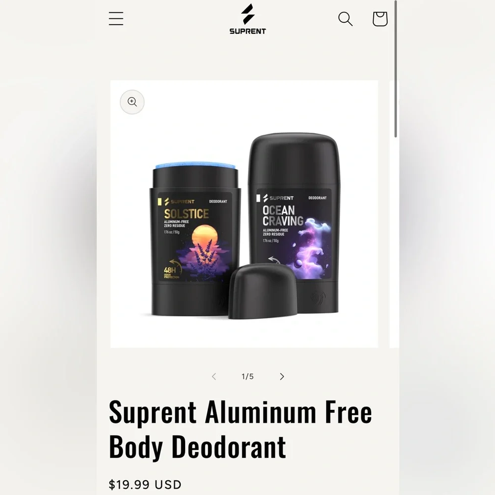 Bundle 4x NEW NIP SEALED SUPRENT OCEAN CRAVING Aluminum-free Men's Deodorant 50g